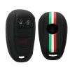 Калъф за автомобилен ключ за Alfa Romeo - 3 бутона, kwmobile, силикон, черен, 53855.02