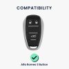 Калъф за автомобилен ключ за Alfa Romeo - 3 бутона, kwmobile, силикон, черен, 53855.02