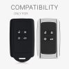 Калъф за автомобилен ключ за Renault / Dacia - 4 бутона - Keyless Go, kwmobile, силикон, черен / бял, 49769.18