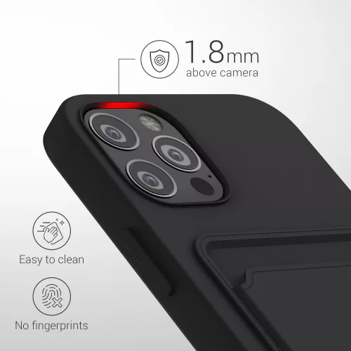 Калъф за iPhone 12 / iPhone 12 Pro, Силиконов, Черен, 55112.01