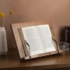 Поставка за книги Navaris от акация, 2 регулируеми рамена, 33 x 24 см, кафява, 52801.2.18