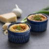 Set 6 ramekin ceramice Navaris, 9 cm, pentru cuptor 220C, deserturi/tapas, albastru, Ceramica
