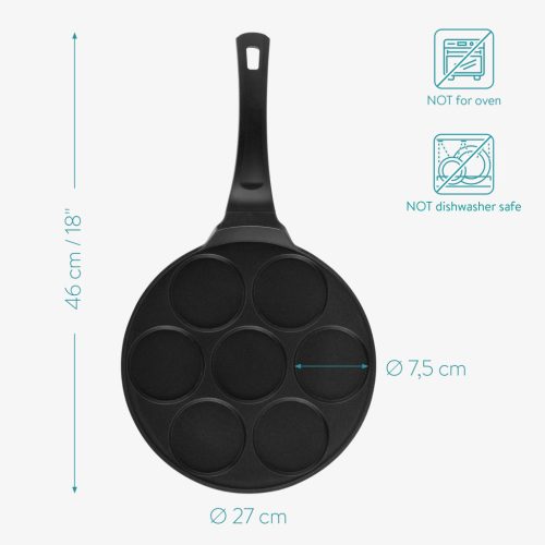Tigaie pentru clatite Navaris cu 7 sectiuni, 27 cm, 940g, non-stick, aluminiu, 53077.02