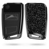 Капак за автомобилен ключ за VW / Skoda / Seat - 3 бутона, kwmobile, пластмаса, черен, 54420.02
