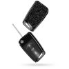 Капак за автомобилен ключ за VW / Skoda / Seat - 3 бутона, kwmobile, пластмаса, черен, 54420.02