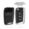 Капак за автомобилен ключ за VW / Skoda / Seat - 3 бутона, kwmobile, пластмаса, черен, 54420.02