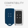 Капак за автомобилен ключ за Renault / Dacia - 4 бутона - Keyless Go, kwmobile, силикон, син, 48035.17