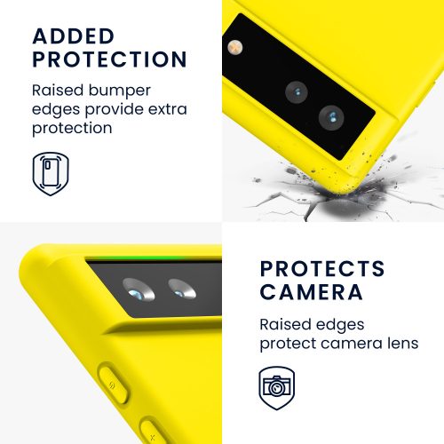 Кейс за Google Pixel 6, Силиконов, Жълт, 55434.165