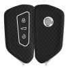 Капак за автомобилен ключ за VW / Skoda / Seat - 3 бутона, kwmobile, силикон, черен, 55583.02