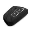 Капак за автомобилен ключ за VW / Skoda / Seat - 3 бутона, kwmobile, силикон, черен, 55583.02