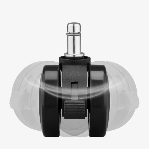 Комплект 5 колелца за офис стол прът 11 мм, Kwmobile, черни, найлон, 55602.02