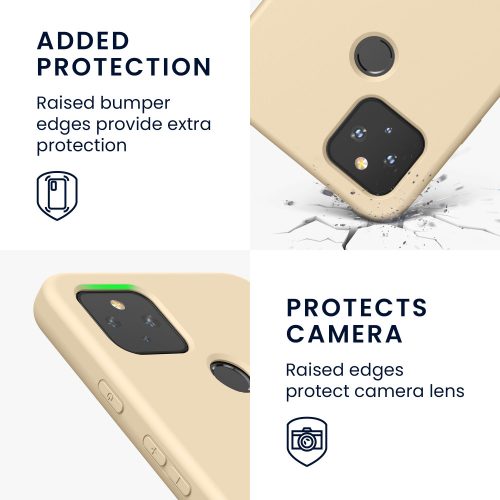 Кейс за Google Pixel 4a 5G, силиконов, кремав, 53779.154