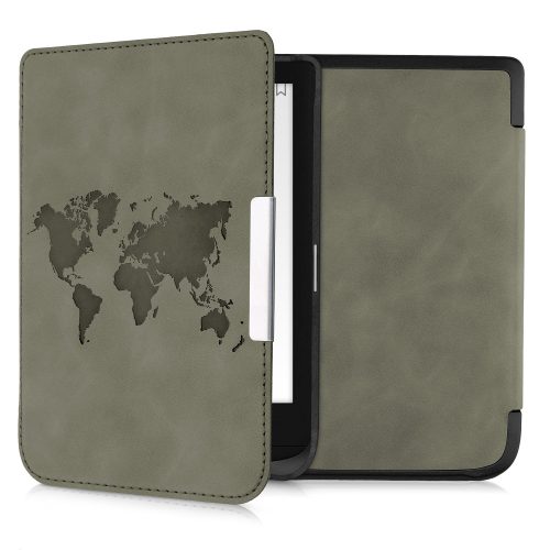Капак за PocketBook Touch Lux 5 / Touch Lux 4 / Touch HD 3, Екологична кожа, Сив, kwmobile, 50228.07