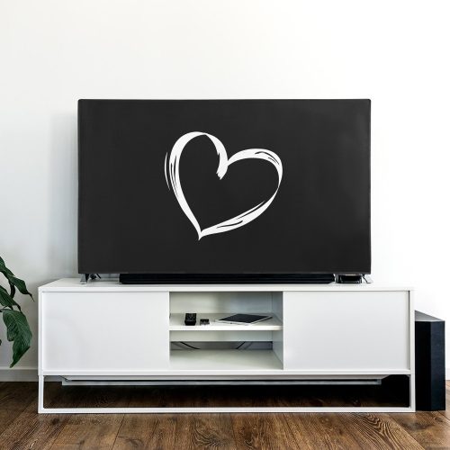 Прахозащитно покритие за телевизор 49-50 инча, Kwmobile, черно/бяло, текстил, 52798.03