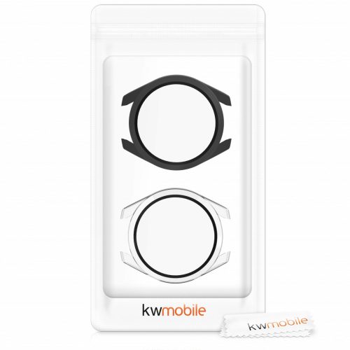 Комплект от 2 калъфа за Huawei Watch 3 Pro, kwmobile, защитно стъкло, черен / прозрачен, 55794.01