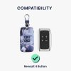 Капак за автомобилен ключ за Renault / Dacia - 4 бутона - Keyless Go, kwmobile, Екологична кожа, Многоцветен, 44637.46