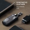 Калъф за автомобилен ключ за Renault / Dacia - 4 бутона - Keyless Go, kwmobile, Екологична кожа, Черен / Бял, 44637.44