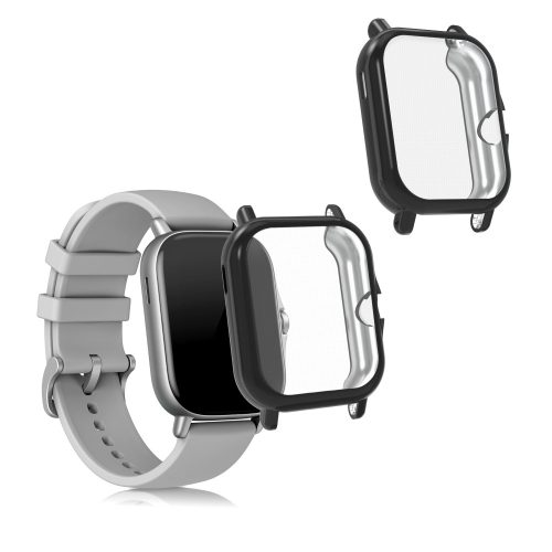 Комплект от 2 калъфа за Xiaomi Amazfit GTS 3 / Amazfit GTS 2 / Amazfit GTS 2e, kwmobile, силикон, черен, 53906.08