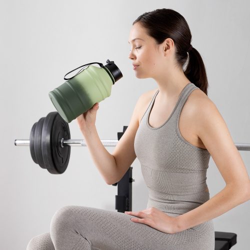 Едностенна бутилка за вода Navaris от неръждаема стомана, 2,2 литра, зелена, 53701.07