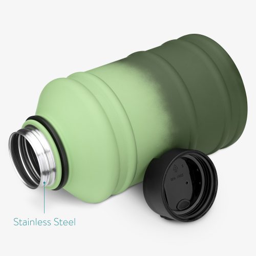 Едностенна бутилка за вода Navaris от неръждаема стомана, 2,2 литра, зелена, 53701.07