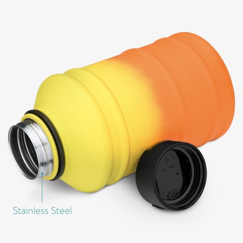 Едностенна бутилка за вода Navaris от неръждаема стомана, 2,2 литра, оранжева, 53701.29