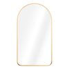 Oglinda de perete Navaris arcuita, 45x80 cm, montaj inclus, auriu, aluminiu/sticla