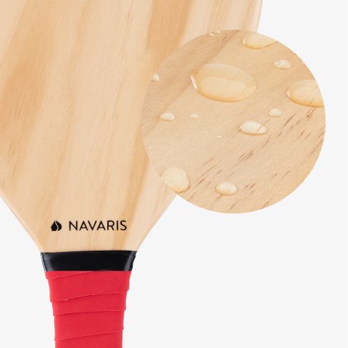 Комплект от 2 плажни ракети с 2 топки Navaris Frescobol, червени, 50261.09.02