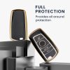 Капак за автомобилен ключ за BMW - 3 бутона - Keyless Go, kwmobile, силикон, черен / златен, 56009.01