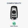 Капак за автомобилен ключ за BMW - 3 бутона - Keyless Go, kwmobile, силикон, черен / златен, 56009.01