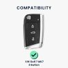 Капак за автомобилен ключ за VW / Skoda / Seat - 3 бутона, kwmobile, силикон, черен / златен, 56006.01