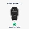 Капак за автомобилен ключ за Alfa Romeo - 3 бутона, kwmobile, силикон, черен / червен, 53855.03