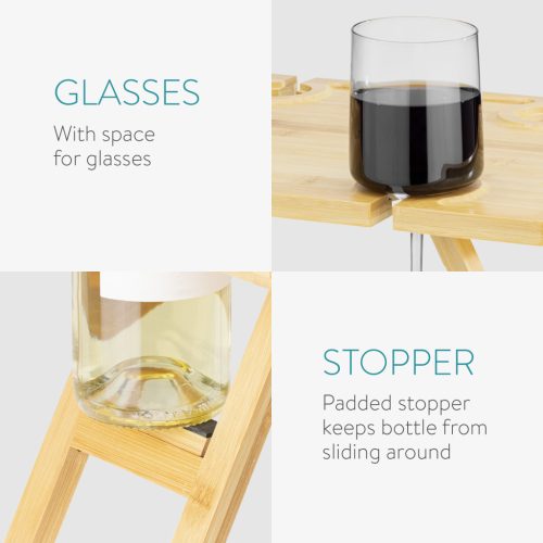 Преносима пикник маса Navaris, 43x32x23 см, 4 поставки за чаши, сгъваема, 56161.01