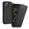 Калъф за Apple iPhone 13 Mini, Естествена кожа, Черен, 56409.01, kalibri