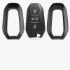 Калъф за автомобилен ключ за Peugeot / Citroen - 3 бутона - Keyless Go, kwmobile, пластмаса, черен / сив, 56474.01