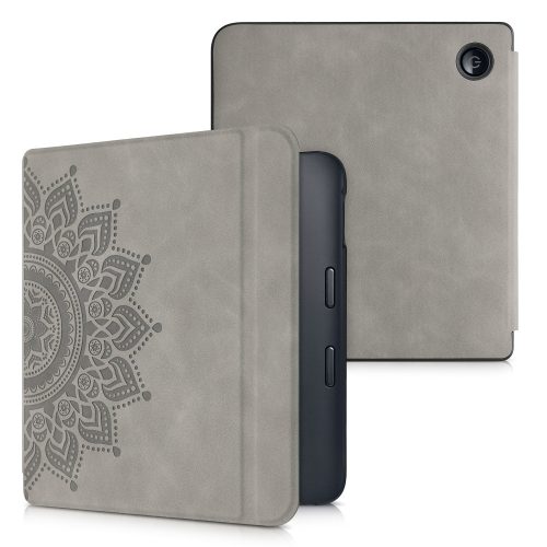Калъф за Kobo Libra 2, Екологична кожа, Сив, kwmobile, 56579.04
