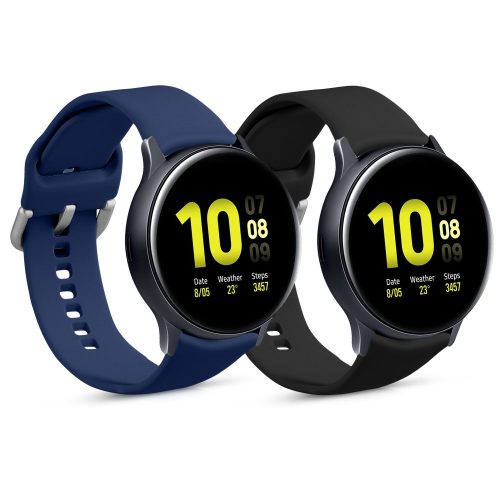 Комплект от 2 каишки за Samsung Galaxy Active 2 40mm / 44mm, kwmobile, силикон, син / черен, 56652.01