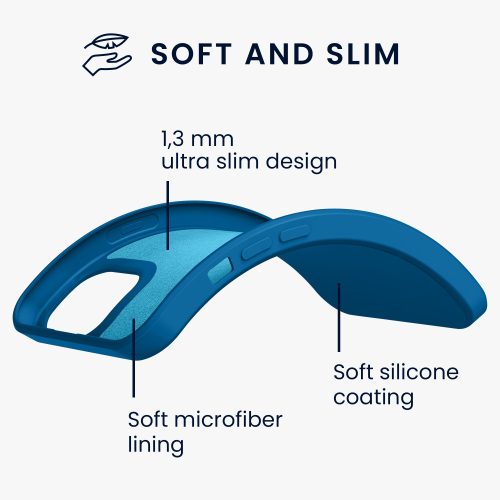 Калъф за Apple iPhone 13, Силиконов, Син, 55948.228, kwmobile