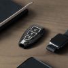 Капак за автомобилен ключ за Ford - 3 бутона - Keyless Go, kwmobile, пластмаса, черен / сив, 56731.01