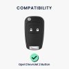 Капак за автомобилен ключ за Opel / Chevrolet - 2 бутона, kwmobile, пластмаса, черен / сив, 56726.01