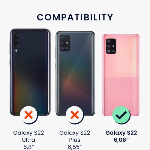 Комплект от 3 защитни фолиа за Samsung Galaxy S22, kwmobile, Front, Transparent, 56755.1