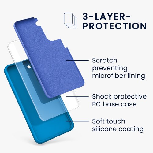 Калъф за Samsung Galaxy S22 Plus, Силиконов, Син, 56761.224, kwmobile