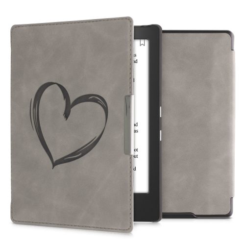Капак за Kobo Aura H2O Edition 1, Екологична кожа, Сив, kwmobile, 56872.01