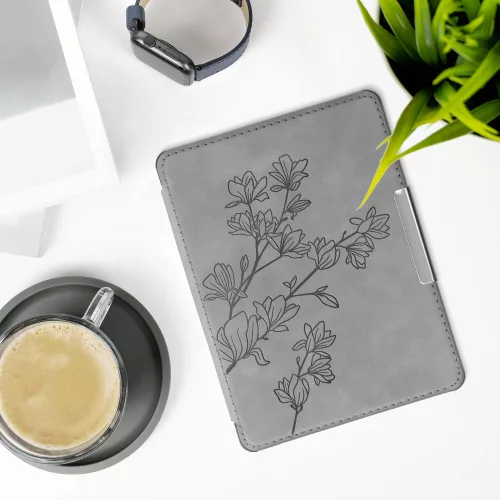 Калъф за Kobo Glo HD / Touch 2.0, Екологична кожа, Сив, kwmobile, 56870.02