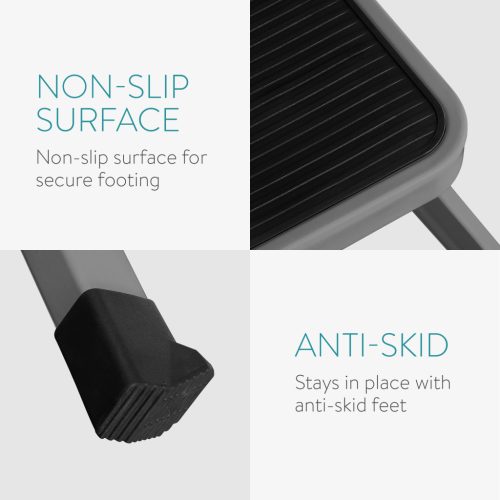 Scaun pliabil Navaris, metal, capacitate 140 kg, platforma antiderapanta, 54101.22