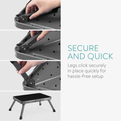 Scaun pliabil Navaris, metal, capacitate 140 kg, platforma antiderapanta, 54101.22