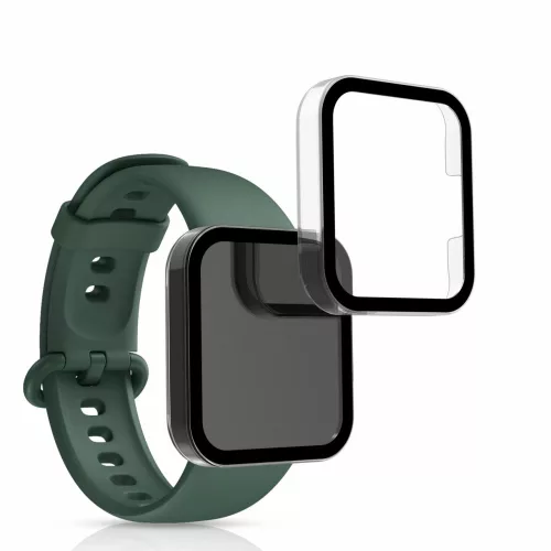 Комплект от 2 калъфа за Xiaomi Redmi Watch 2, kwmobile, защитно стъкло, черен / прозрачен, 56913.01