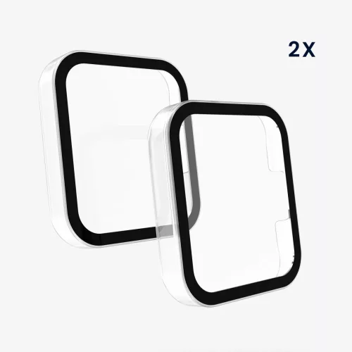 Комплект от 2 калъфа за Xiaomi Redmi Watch 2, kwmobile, защитно стъкло, черен / прозрачен, 56913.01