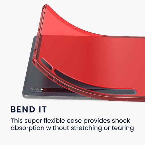 Капак за таблет Samsung Galaxy Tab S8 Plus/Galaxy Tab S7 Plus, Kwmobile, червен, силиций, 52921.09