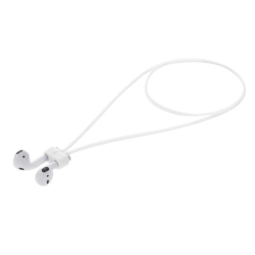 Каишка за слушалки Apple AirPods 3/AirPods 2/AirPods Pro, Kwmobile, Бяла, Силикон, 56992.02