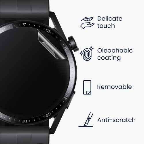 Комплект от 3 защитни фолиа за Huawei Watch GT 3 (42mm), kwmobile, Polymer, Transparent, 56985.1